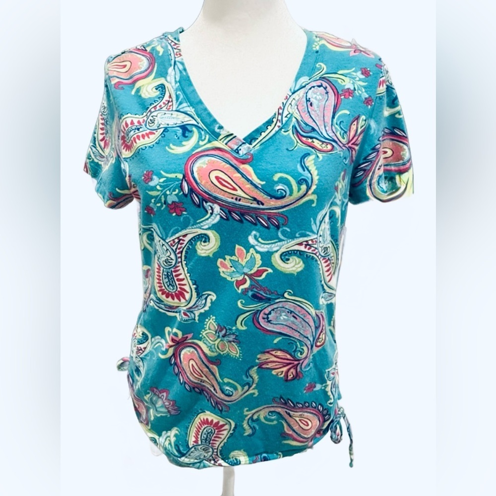 Caribbean Joe V-neck short-sleeve shirt. Small